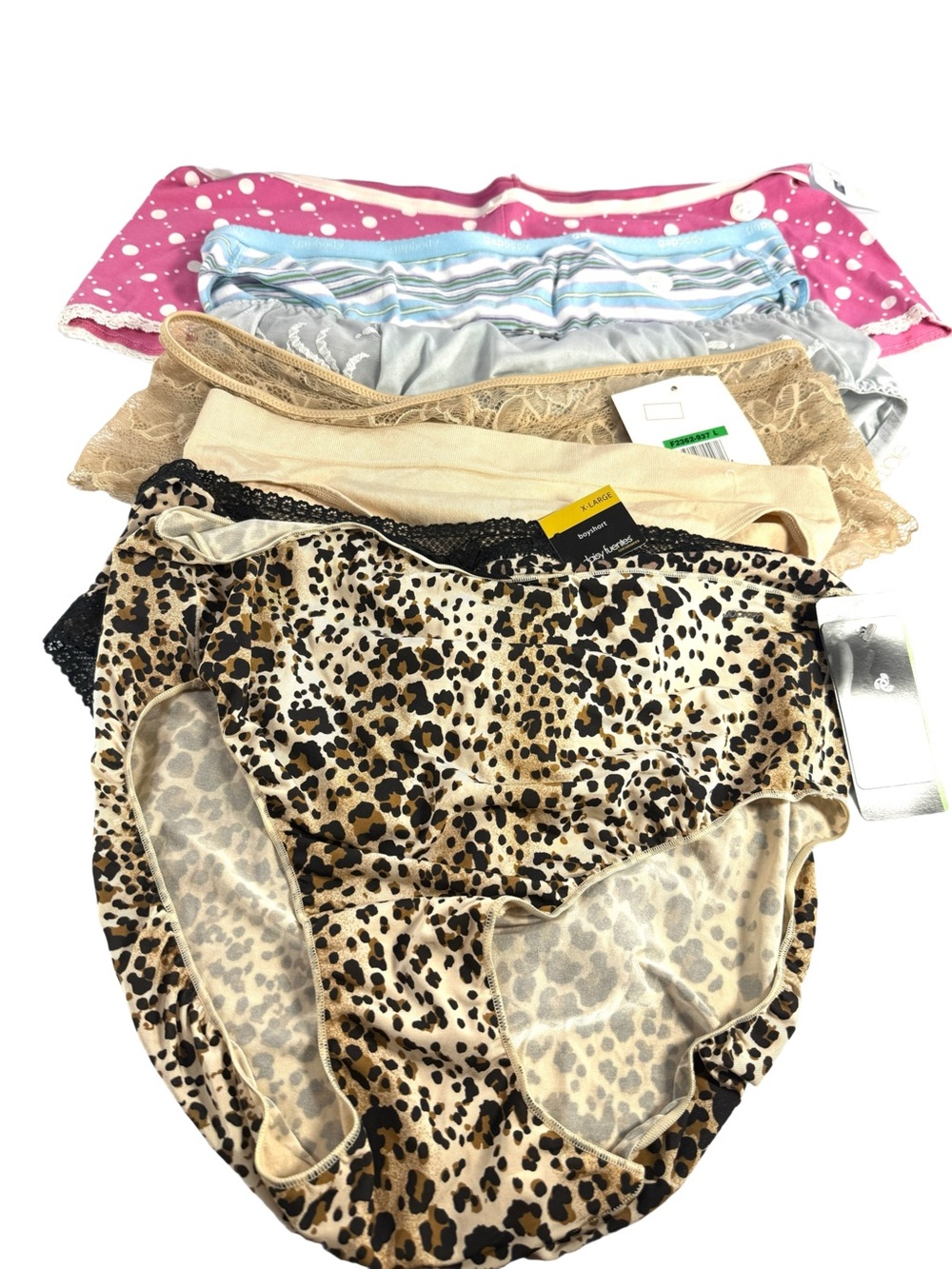 Assorted Women's Panties - Leopard, Pink, Blue, Beige & Black Styles